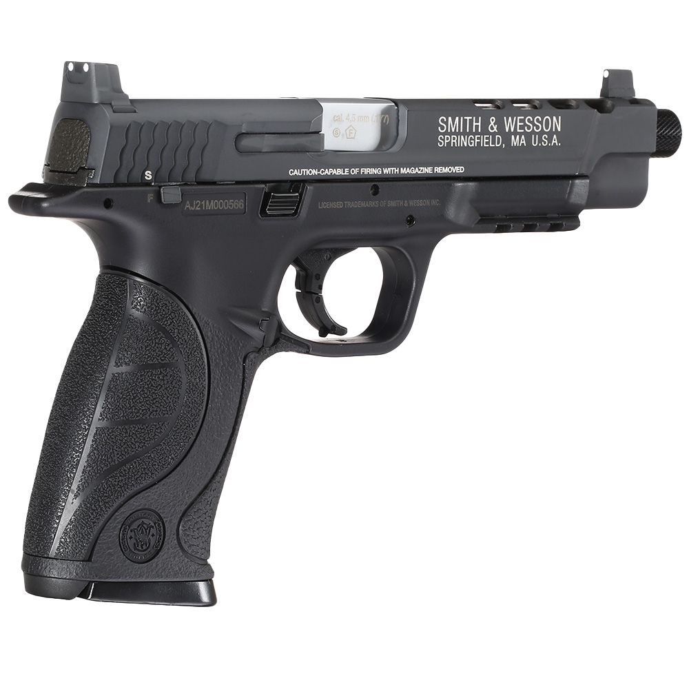 Smith & Wesson M&P9L Performance Center Ported CO2-Luftpistole 4,5 mm BB Metallschlitten Blowback schwarz Bild 8