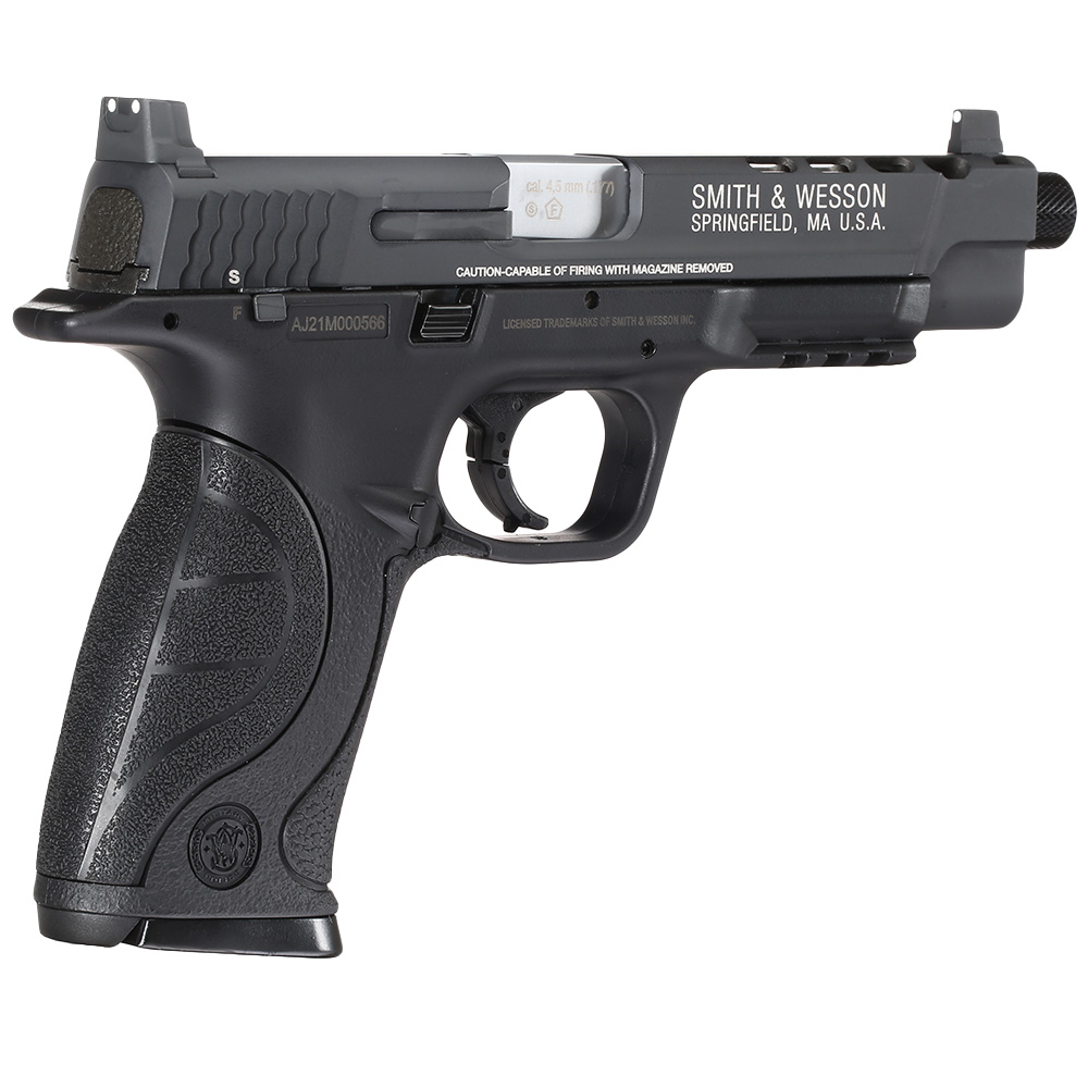 Smith & Wesson M&P9L Performance Center Ported CO2 Luftpistole 4,5 mm BB Metallschlitten Blowback schwarz Bild 8