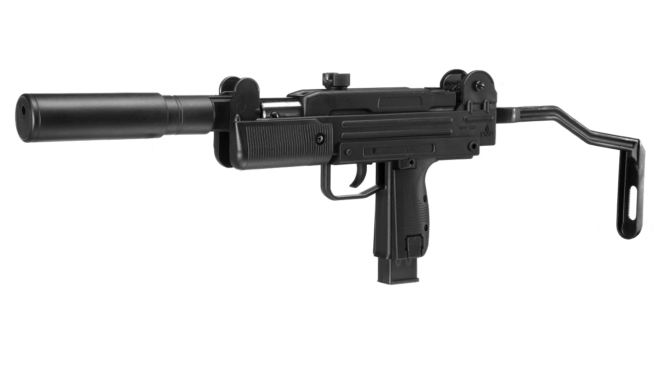 IWI Mini Uzi Knicklauf Luftpistole Kal. 4,5 mm Diabolo Klappschaft schwarz Bild 1