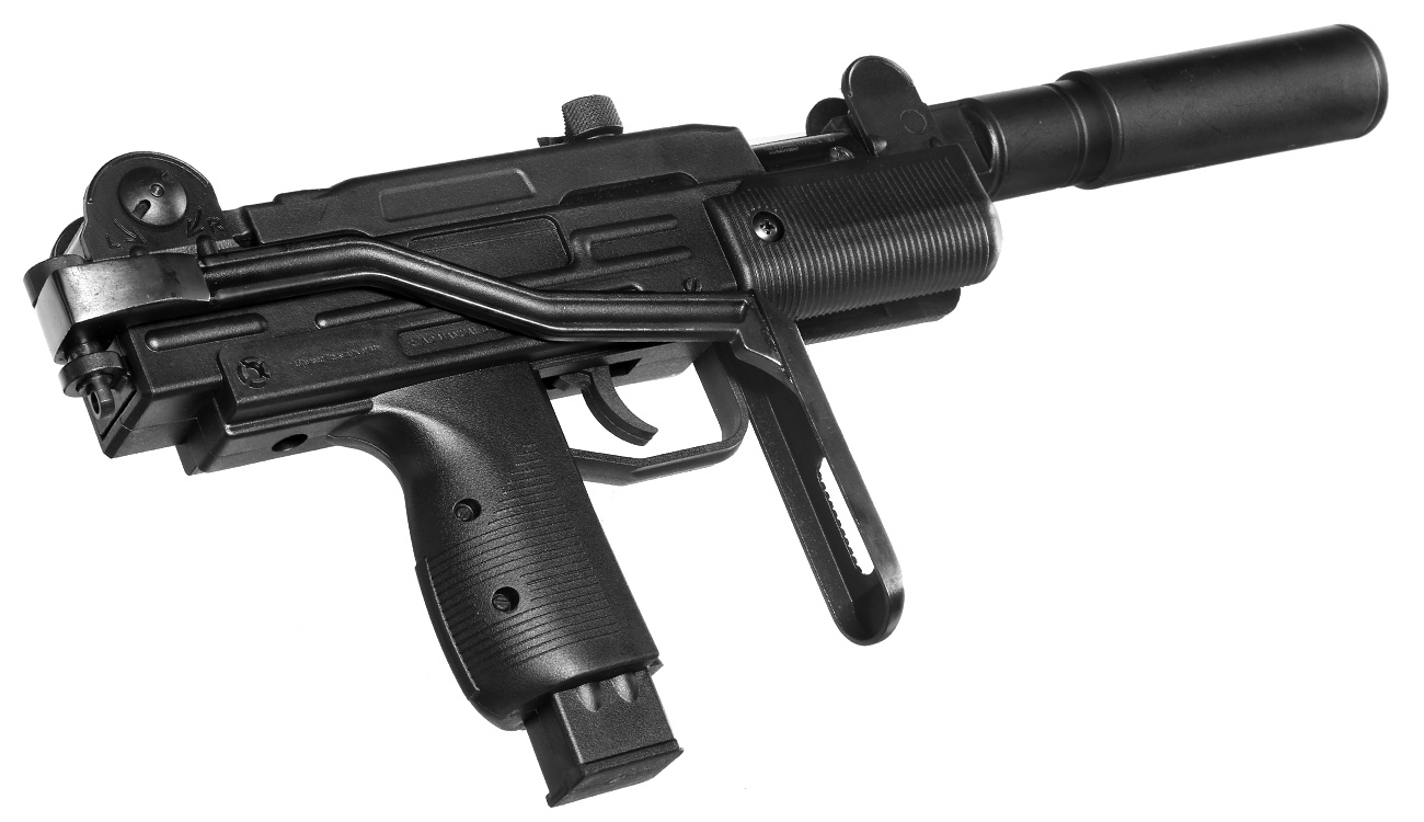 IWI Mini Uzi Knicklauf Luftpistole Kal. 4,5 mm Diabolo Klappschaft schwarz Bild 10