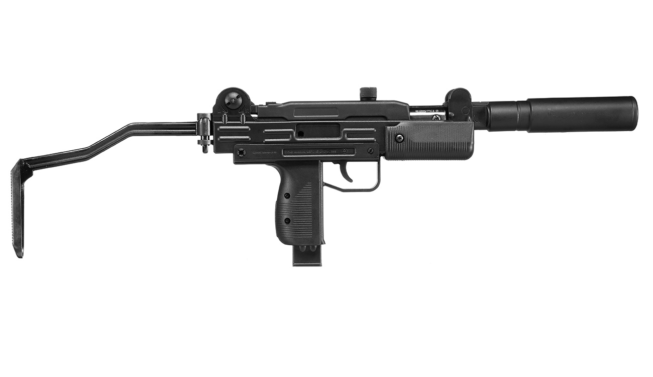 IWI Mini Uzi Knicklauf-Luftpistole Kal. 4,5 mm Diabolo Klappschaft schwarz Bild 3