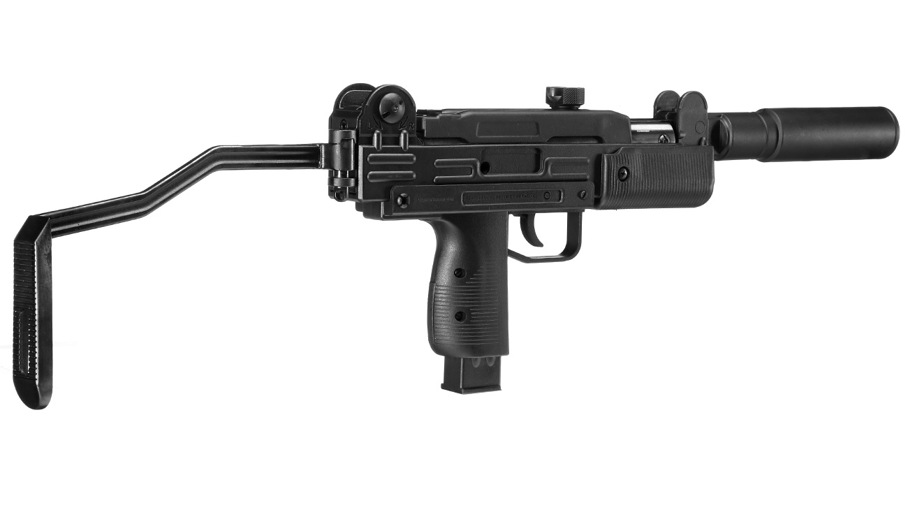 IWI Mini Uzi Knicklauf-Luftpistole Kal. 4,5 mm Diabolo Klappschaft schwarz Bild 6