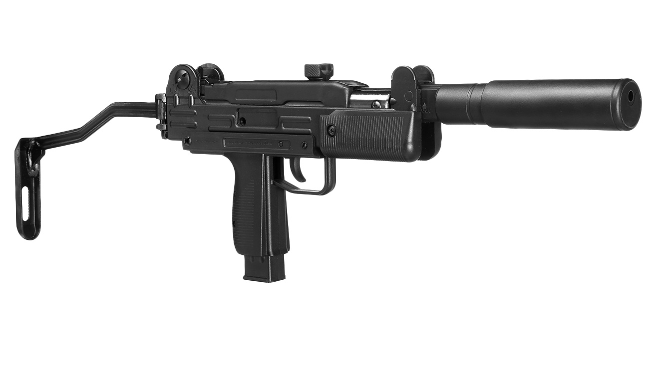 IWI Mini Uzi Knicklauf-Luftpistole Kal. 4,5 mm Diabolo Klappschaft schwarz Bild 8