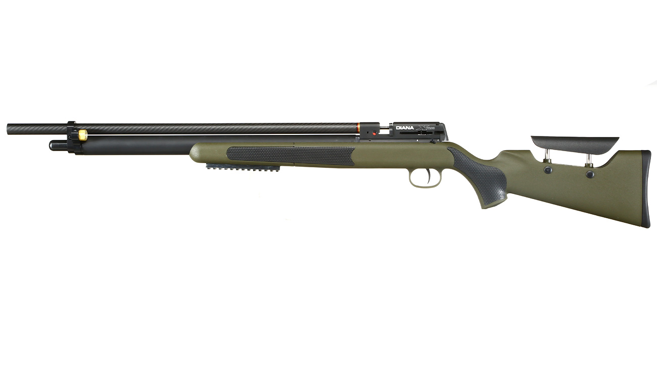 Diana XR200 PCP Pressluftgewehr Kal. 5,5 mm Diabolo mit 14-Schuss Magazin u. Twin-Shot-Tray oliv inkl. Waffenkoffer