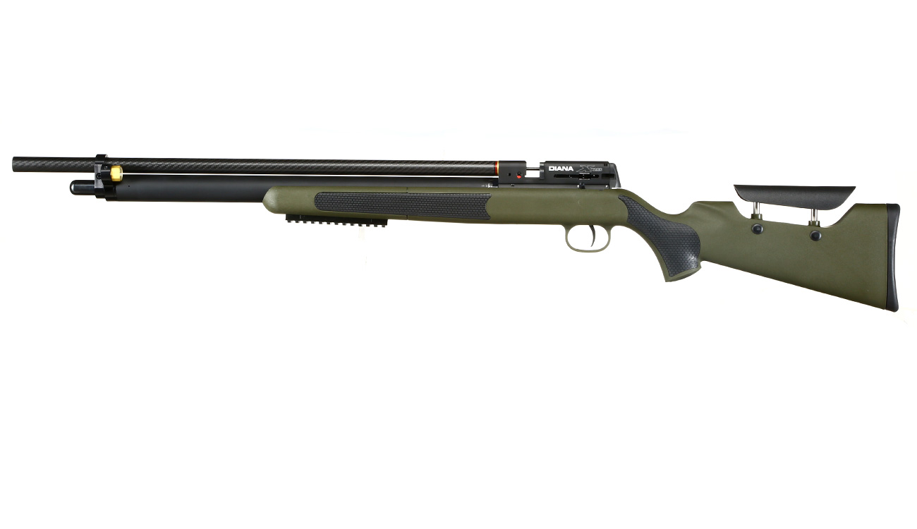 Diana XR200 PCP Pressluftgewehr Kal. 4,5 mm Diabolo mit 14-Schuss Magazin u. Twin-Shot-Tray oliv inkl. Waffenkoffer