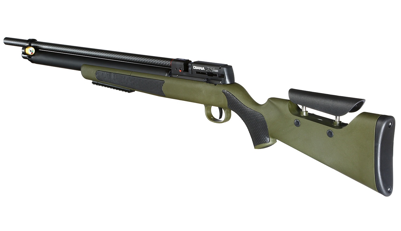 Diana XR200 PCP Pressluftgewehr Kal. 4,5 mm Diabolo mit 14-Schuss Magazin u. Twin-Shot-Tray oliv inkl. Waffenkoffer Bild 2