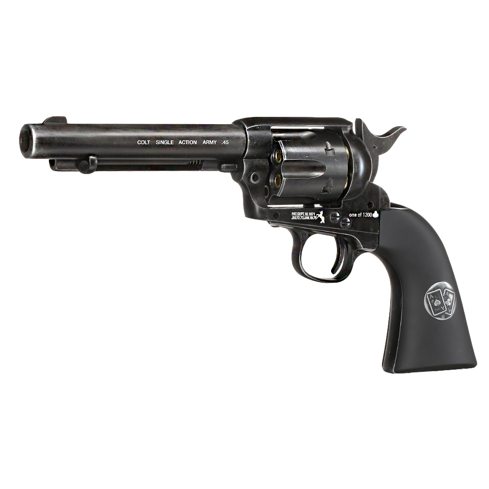 Colt SAA 45 Double Aces Duel Set CO2 Revolver 4,5mm BB Antik-Finish inkl. Pokerkarten und Ladehlsen limitiert Bild 1