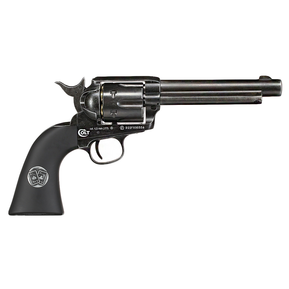 Colt SAA 45 Double Aces Duel Set CO2 Revolver 4,5mm BB Antik-Finish inkl. Pokerkarten und Ladehlsen limitiert Bild 1