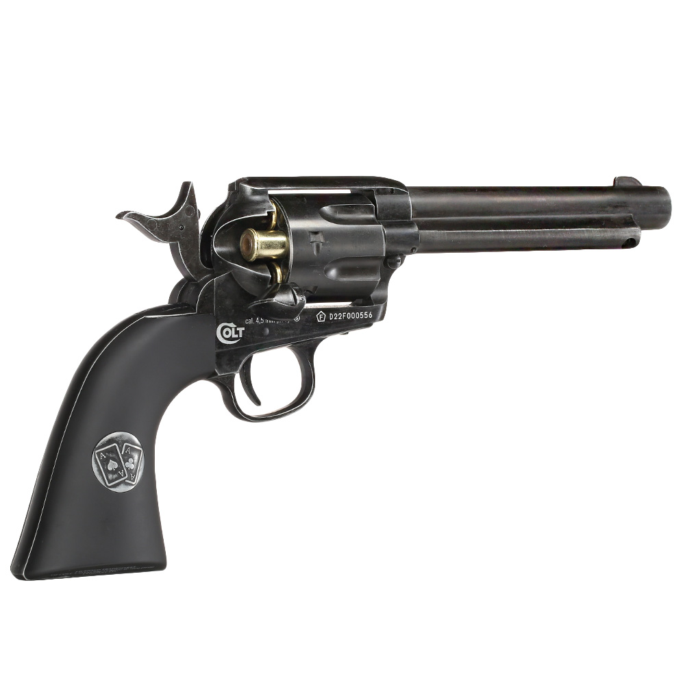 Colt SAA 45 Double Aces Duel Set CO2 Revolver 4,5mm BB Antik-Finish inkl. Pokerkarten und Ladehülsen limitiert Bild 1