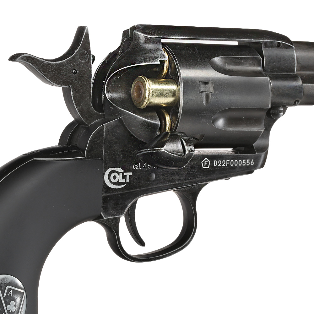 Colt SAA 45 Double Aces Duel Set CO2 Revolver 4,5mm BB Antik-Finish inkl. Pokerkarten und Ladehlsen limitiert Bild 1
