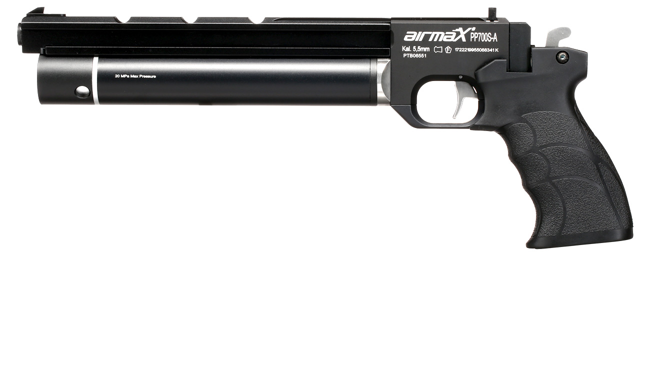 airmaX PP700S-A Pressluftpistole PCP Kal. 5,5 mm Diabolo schwarz