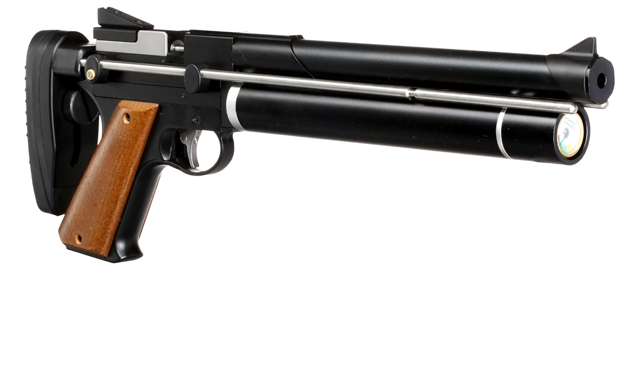 airmaX PP750 Pressluftpistole PCP Kal. 5,5 mm Diabolo schwarz inkl. Schultersttze und 7-Schuss Magazin Bild 4