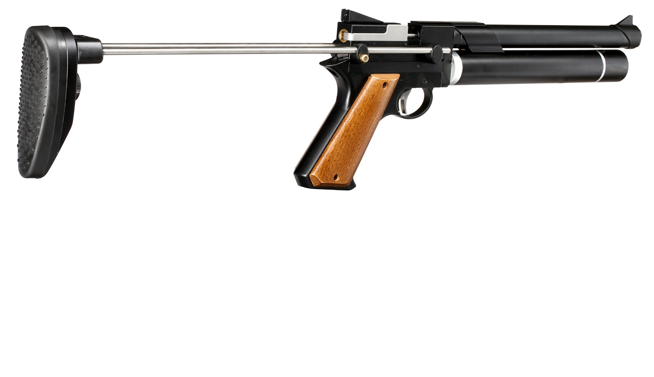 airmaX PP750 Pressluftpistole PCP Kal. 5,5 mm Diabolo schwarz inkl. Schultersttze und 7-Schuss Magazin Bild 8