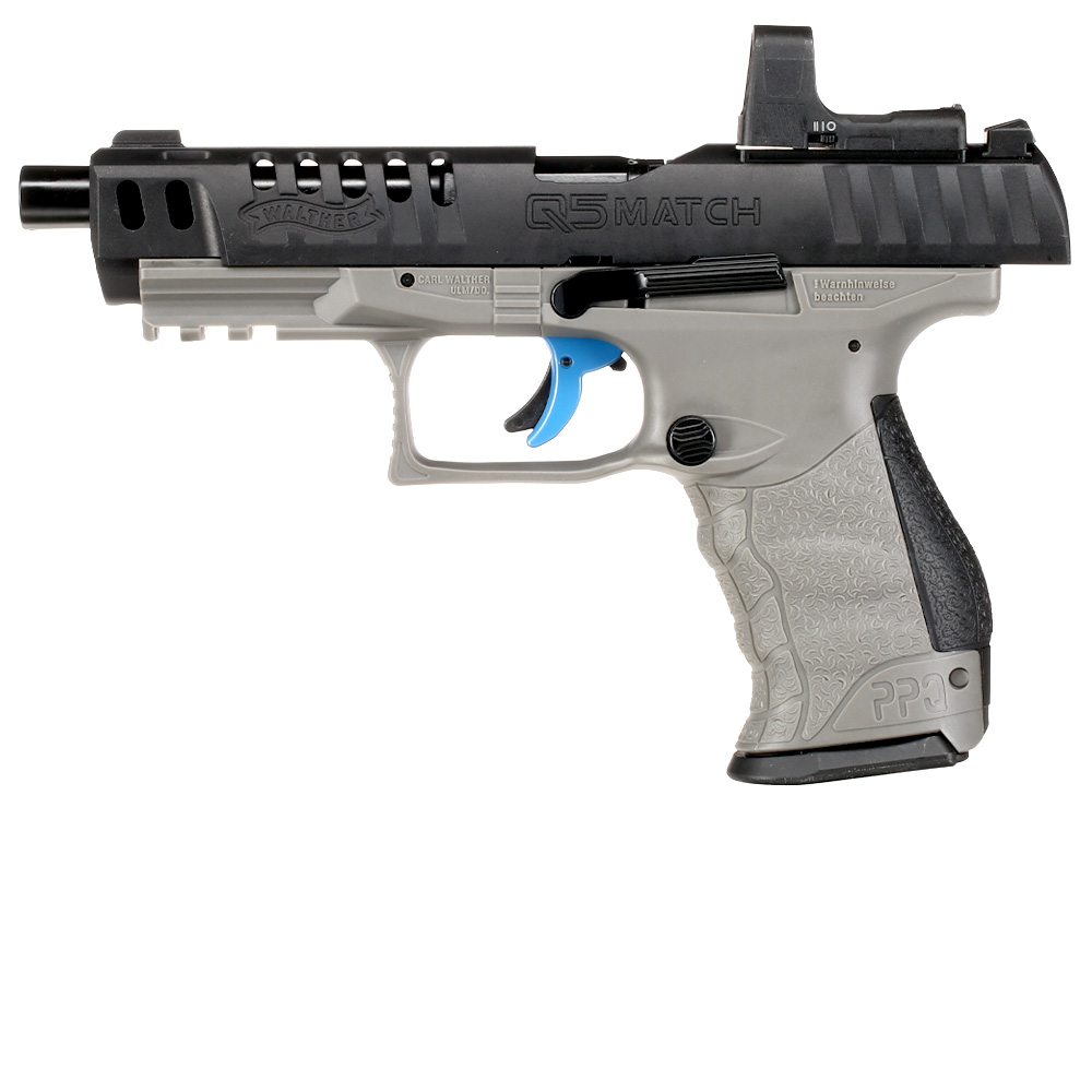 Walther PPQ M2 Q5 Match Combo CO2-Luftpistole Kal. 4,5mm Diabolo Blowback Metallschlitten schwarz/grau inkl. RedDot Bild 6