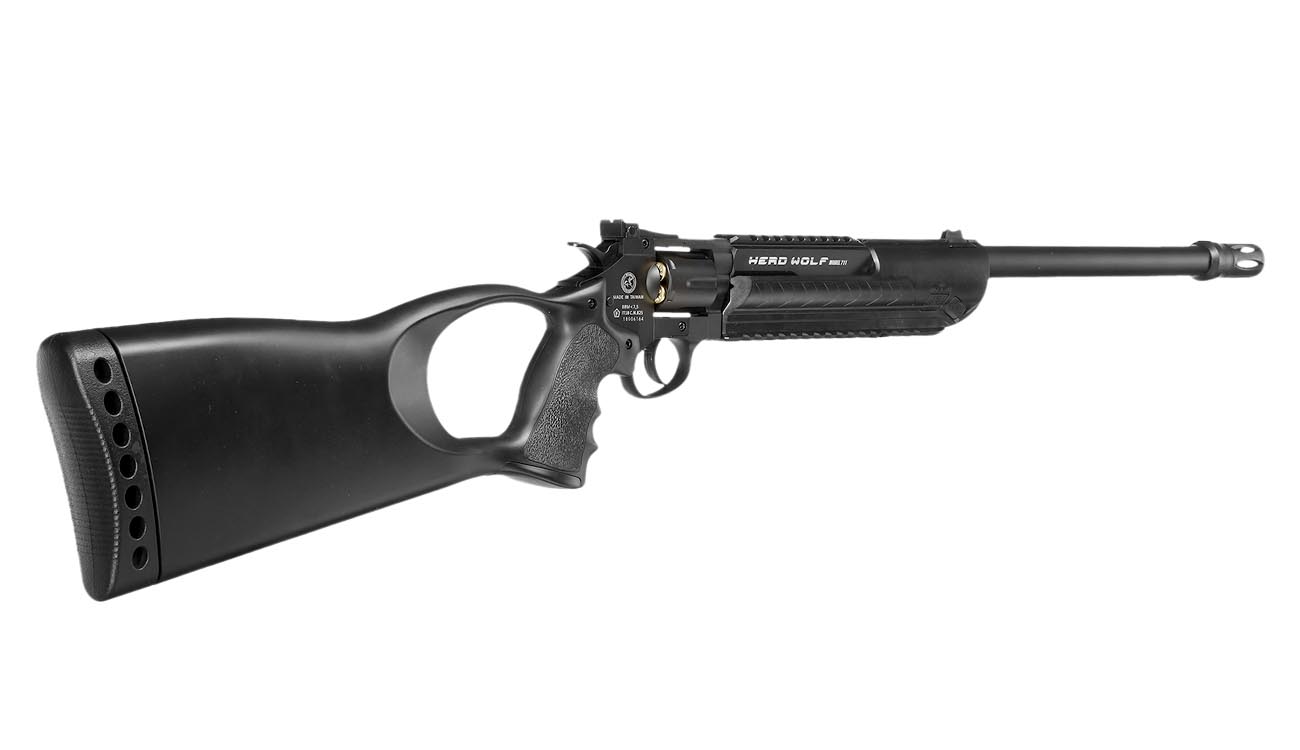 Bruni Guns Herd Wolf 711 CO2 Revolver-Luftgewehr 4,5mm Stahl-BB mit Metallgehuse schwarz Bild 3