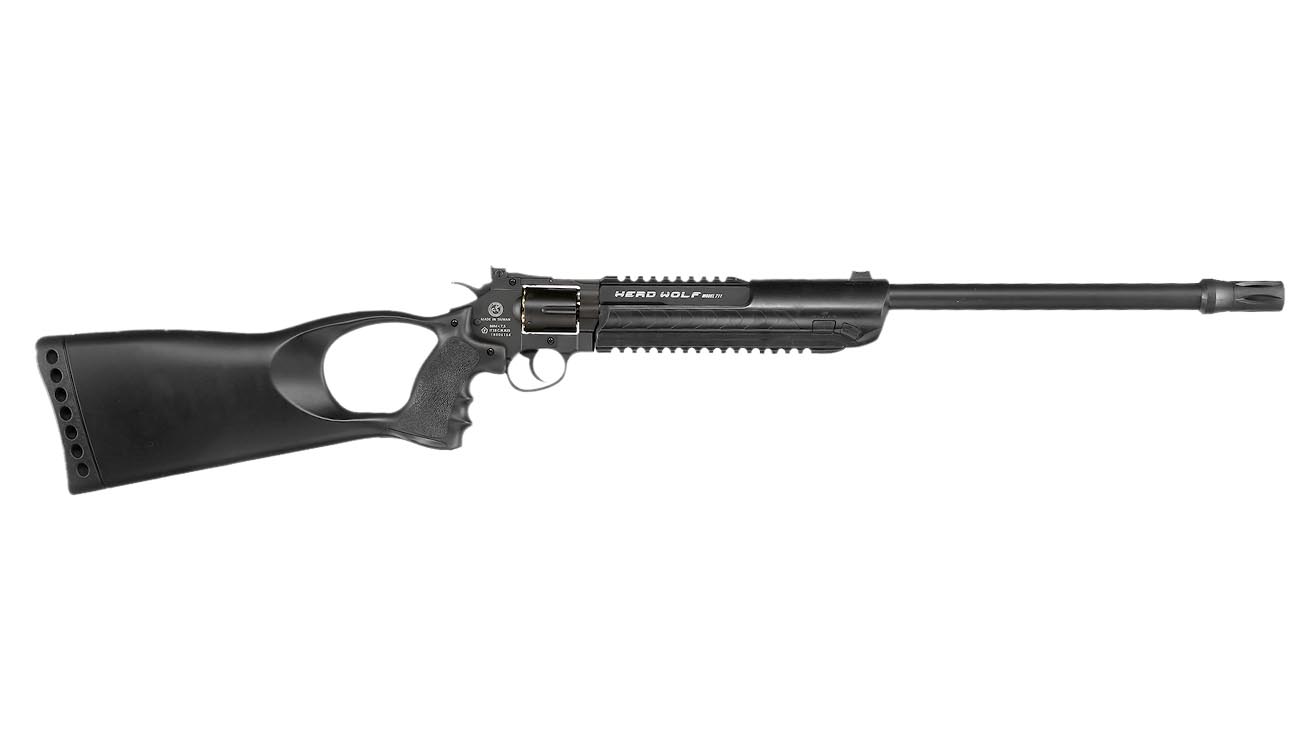 Bruni Guns Herd Wolf 711 CO2 Revolver-Luftgewehr 4,5mm Stahl-BB mit Metallgehuse schwarz Bild 4