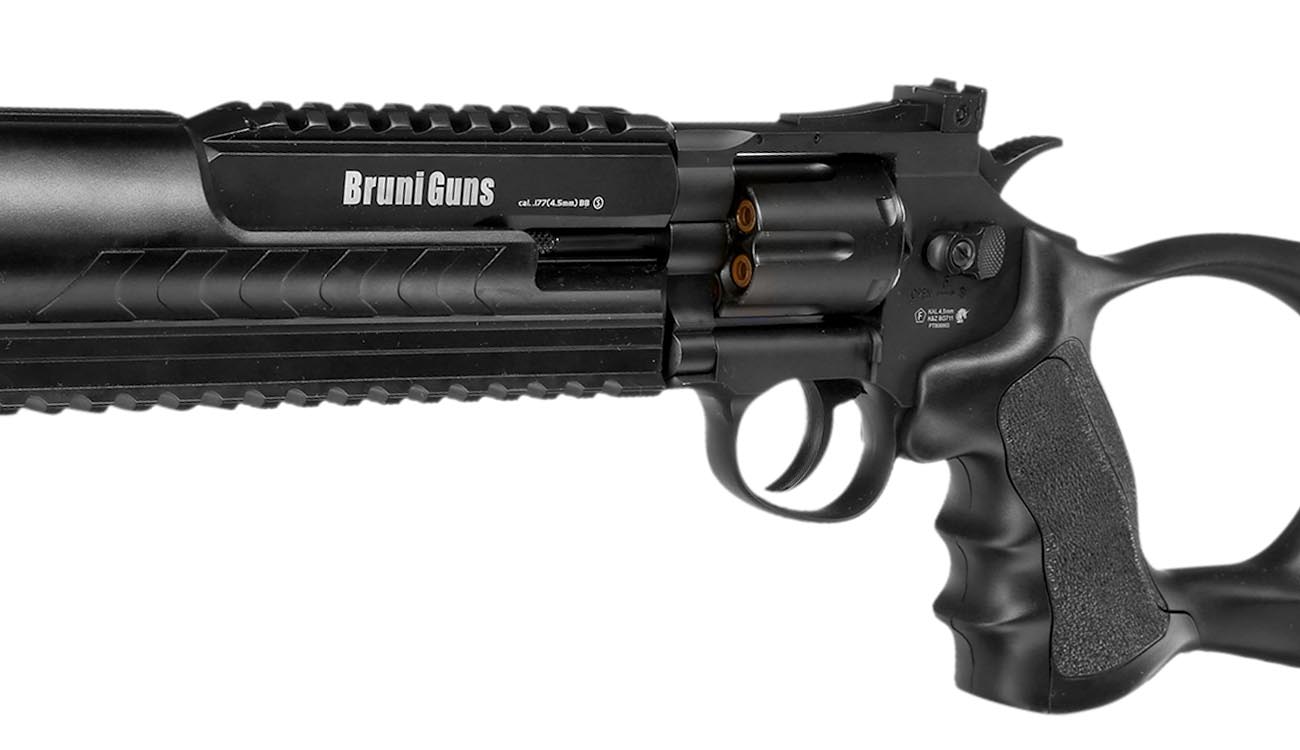 Bruni Guns Herd Wolf 711 CO2 Revolver-Luftgewehr 4,5mm Stahl-BB mit Metallgehuse schwarz Bild 8