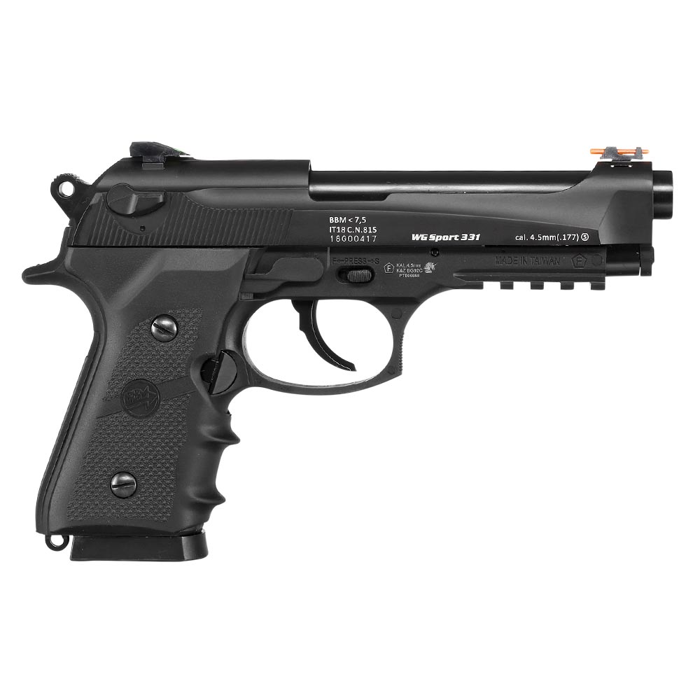 Bruni Guns 331 Sport CO2 Luftpistole Kal. 4,5mm BB Blowback mit Metallschlitten schwarz Bild 3