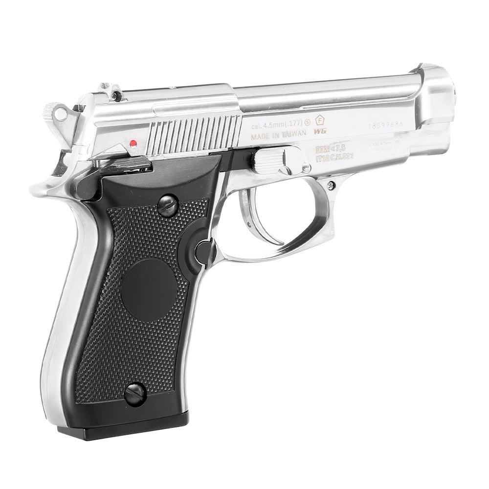 Bruni Guns M84 CO2 Luftpistole Kal. 4,5mm BB Non Blowback Vollmetall silber Bild 7
