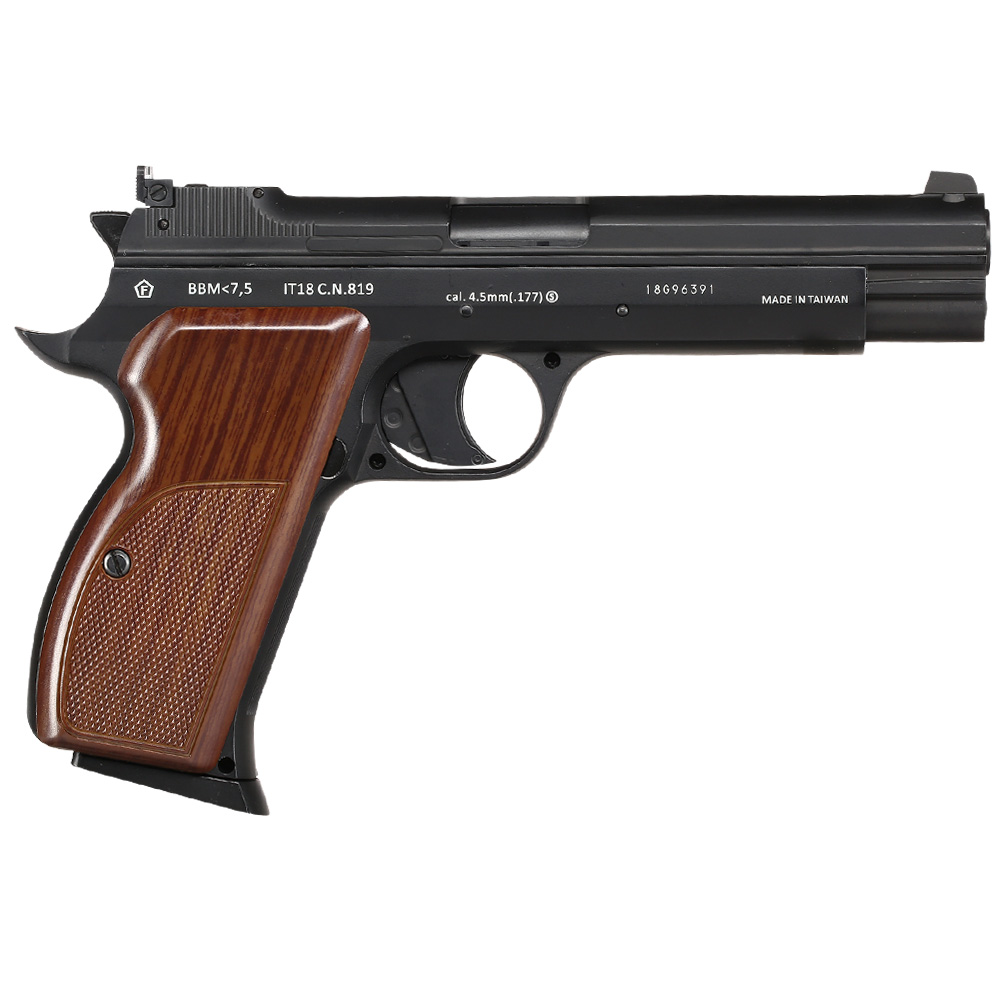 Bruni Guns P210 CO2 Luftpistole Kal. 4,5mm BB Blowback Vollmetall schwarz Bild 3