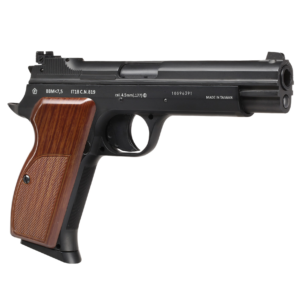Bruni Guns P210 CO2 Luftpistole Kal. 4,5mm BB Blowback Vollmetall schwarz Bild 7