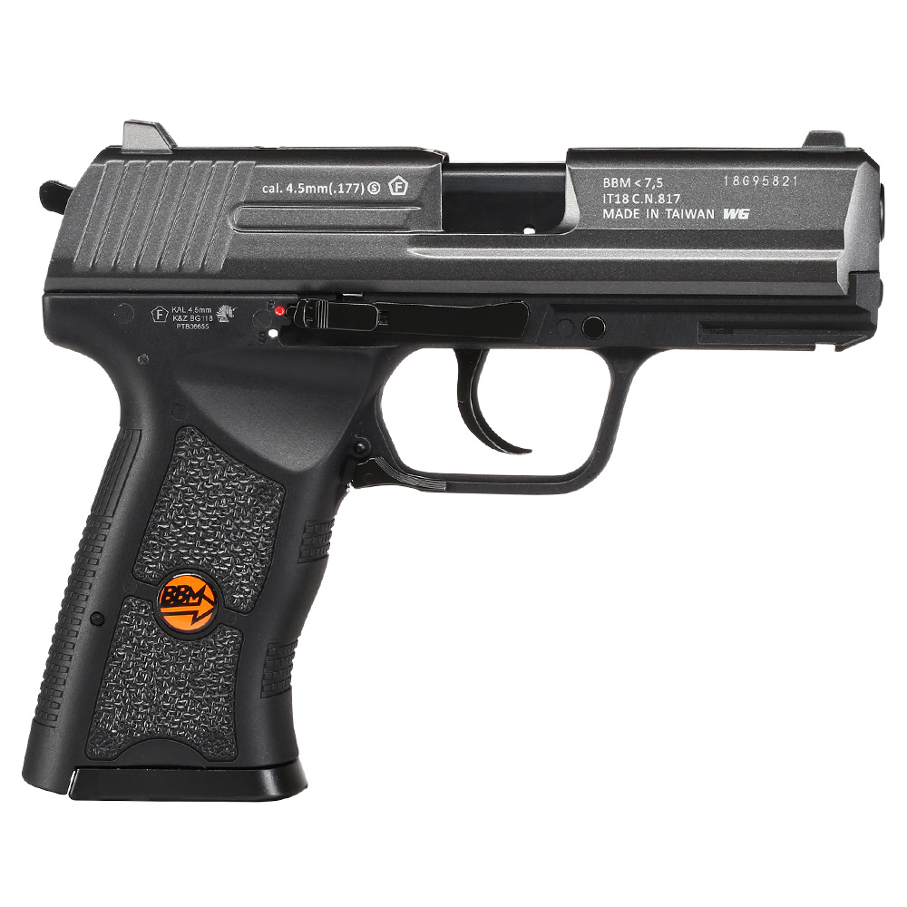 Bruni Guns W118 CO2 Luftpistole Kal. 4,5mm BB Blowback mit Metallschlitten titangrau Bild 3