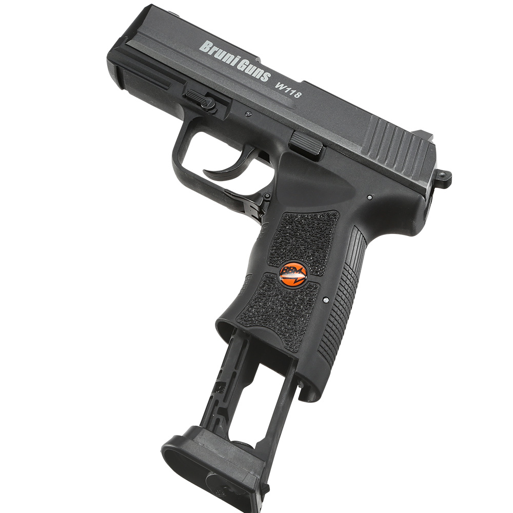 Bruni Guns W118 CO2 Luftpistole Kal. 4,5mm BB Blowback mit Metallschlitten titangrau Bild 5