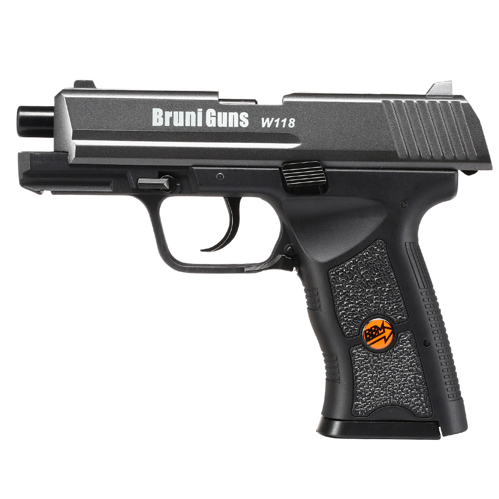 Bruni Guns W118 CO2 Luftpistole Kal. 4,5mm BB Blowback mit Metallschlitten titangrau Bild 6