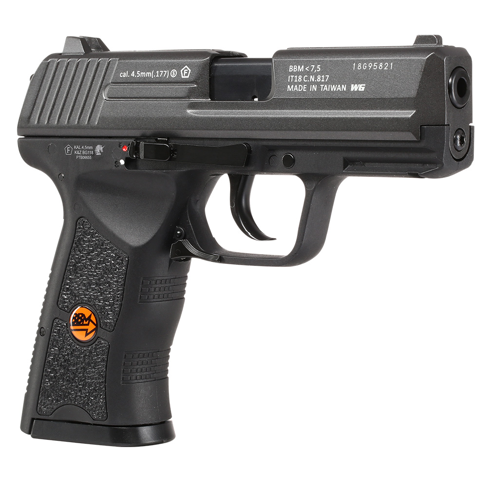 Bruni Guns W118 CO2 Luftpistole Kal. 4,5mm BB Blowback mit Metallschlitten titangrau Bild 7