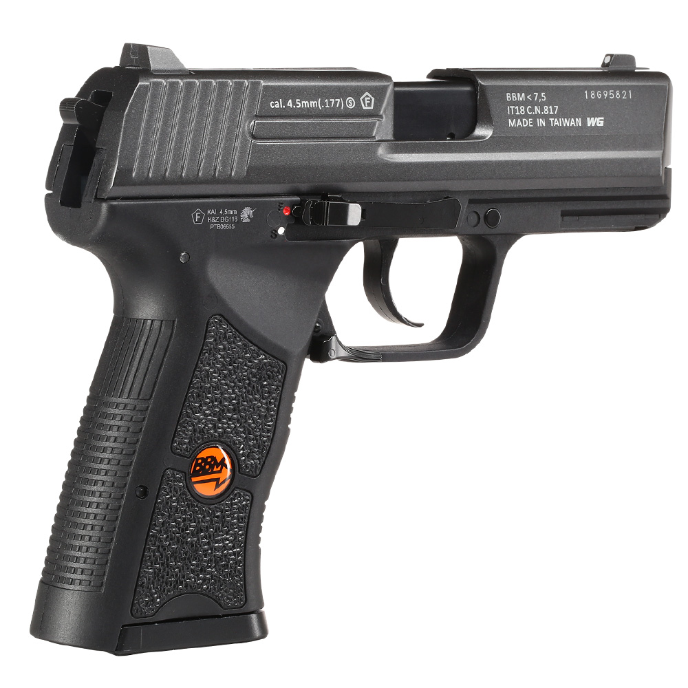 Bruni Guns W118 CO2 Luftpistole Kal. 4,5mm BB Blowback mit Metallschlitten titangrau Bild 8