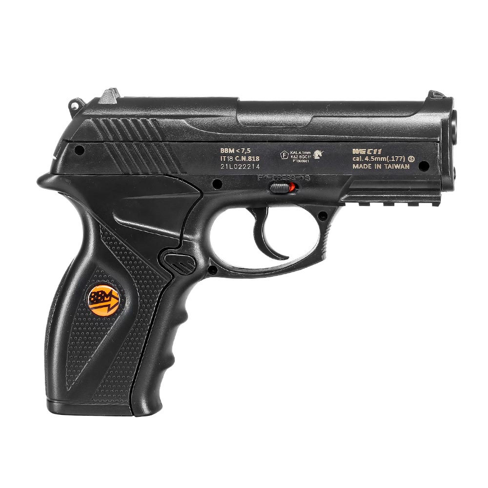 Bruni Guns C11 CO2 Luftpistole Kal. 4,5mm BB Non Blowback schwarz Bild 3