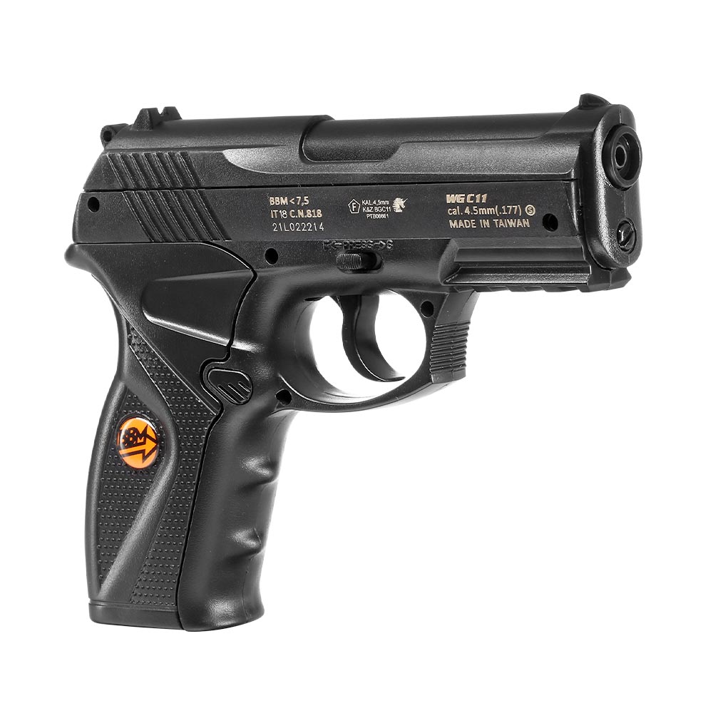 Bruni Guns C11 CO2 Luftpistole Kal. 4,5mm BB Non Blowback schwarz Bild 6