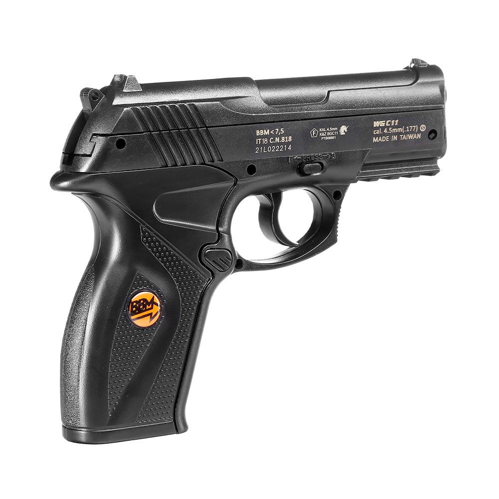 Bruni Guns C11 CO2 Luftpistole Kal. 4,5mm BB Non Blowback schwarz Bild 7