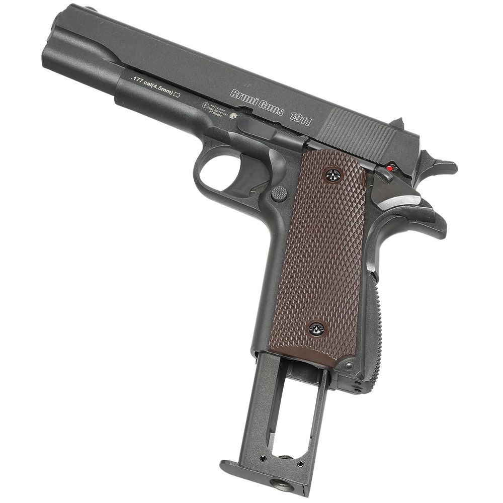 Bruni Guns BG1911 CO2-Luftpistole Kal. 4,5mm Diabolo Non-Blowback Metallschlitten grau Bild 5