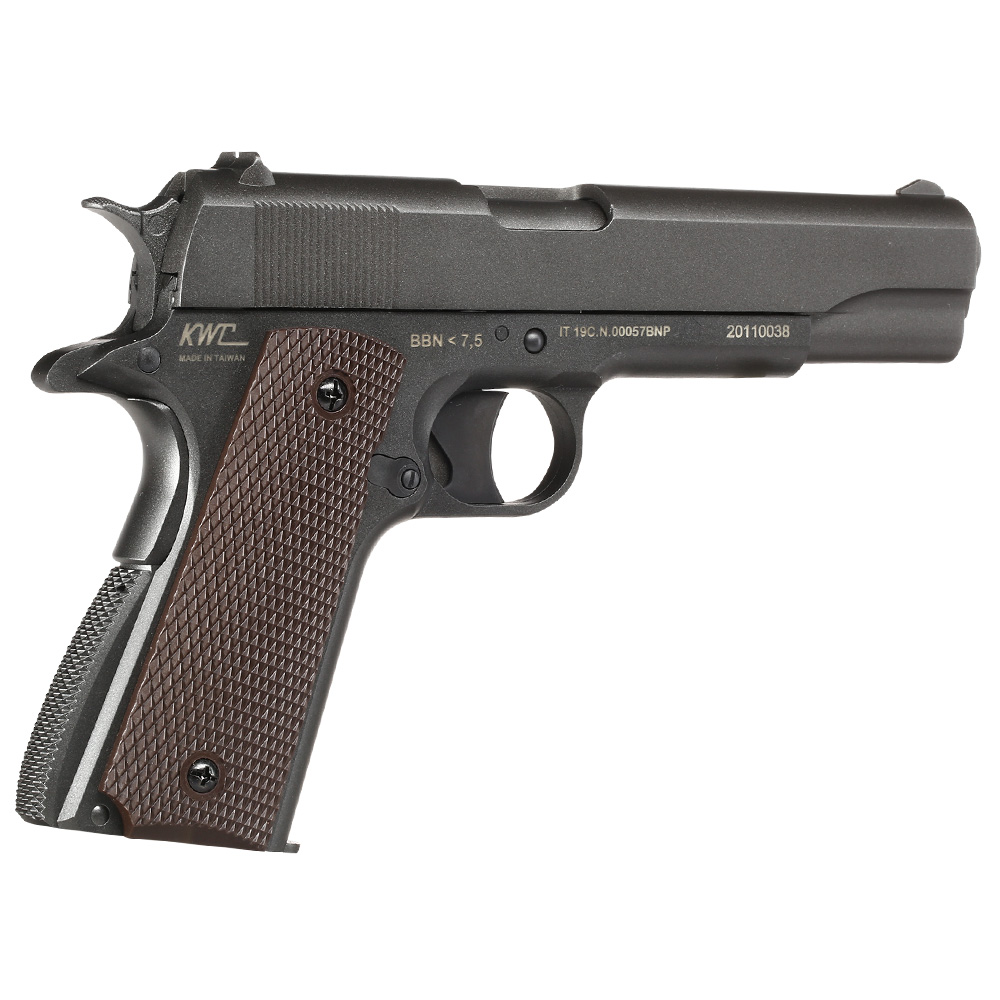 Bruni Guns BG1911 CO2-Luftpistole Kal. 4,5mm Diabolo Non-Blowback Metallschlitten grau Bild 7