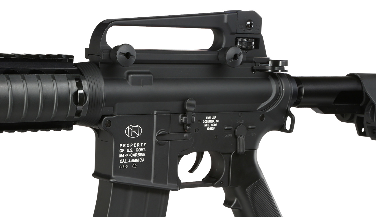 Cybergun FN Herstal M4 RIS CO2-Luftgewehr Kal. 4,5mm Stahl-BB Non BlowBack schwarz Bild 1