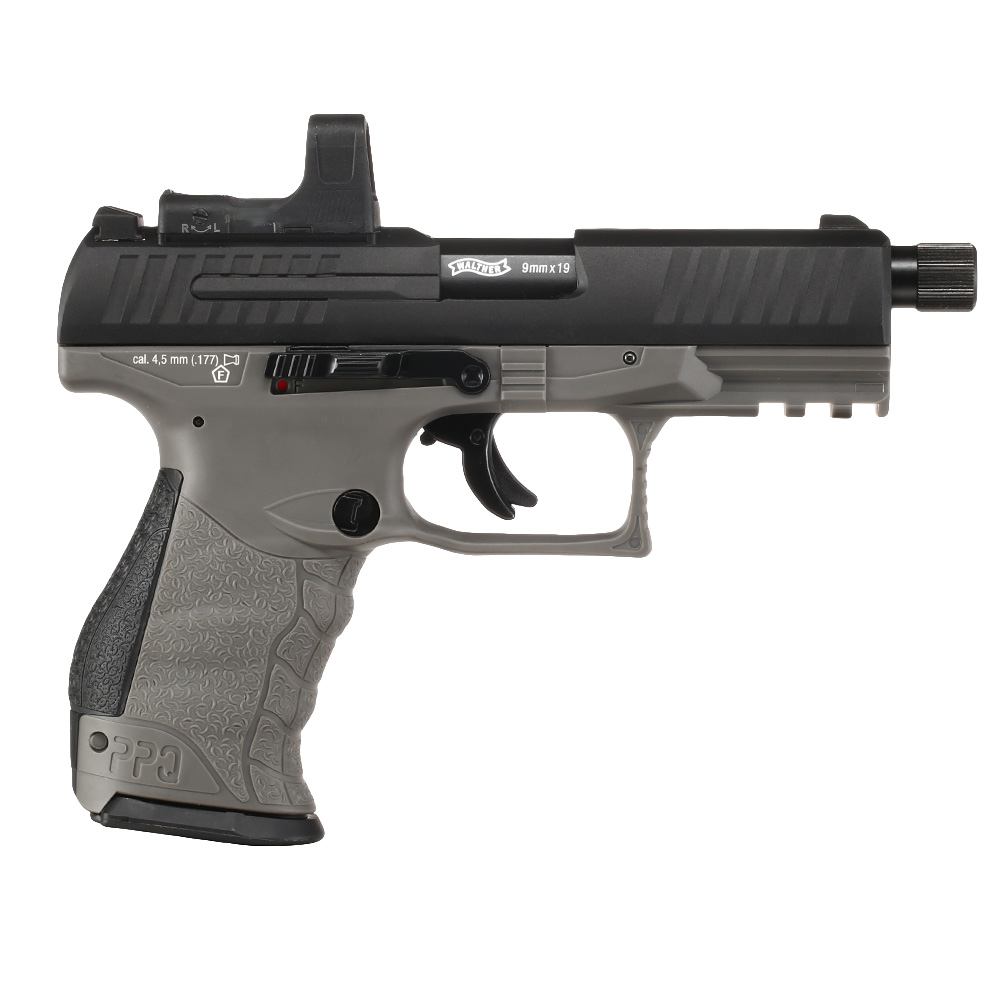 Walther PPQ M2 Q4 TAC Combo CO2-Luftpistole Kal. 4,5mm Diabolo Blowback Metallschlitten schwarz/grau inkl. RedDot Bild 2