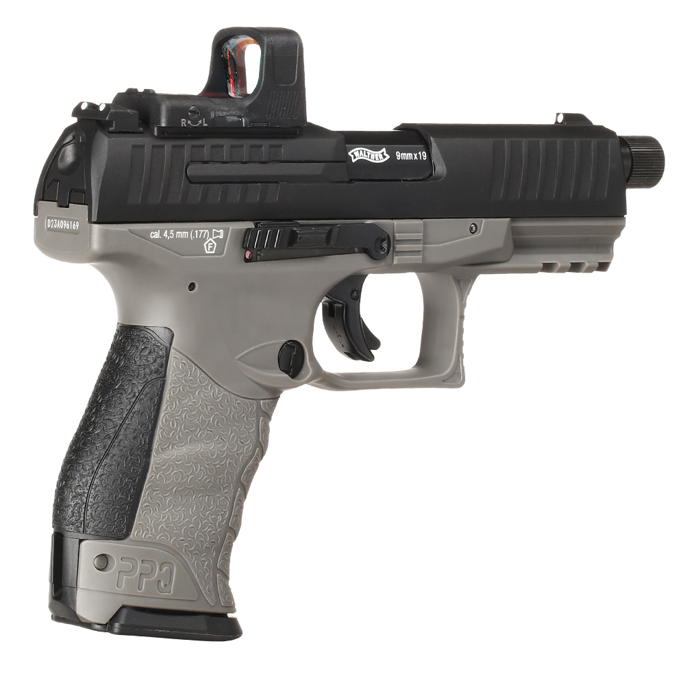 Walther PPQ M2 Q4 TAC Combo CO2 Luftpistole Kal. 4,5mm Diabolo Blowback Metallschlitten schwarz/grau inkl. RedDot Bild 7
