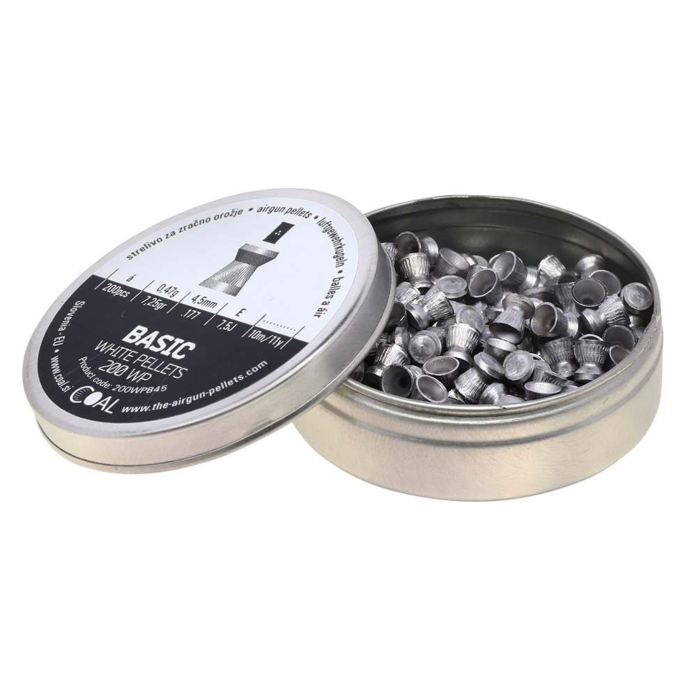 Coal White Pellets Flachkopf-Diabolos Basic Kal. 4,5mm 200er Dose Bild 2