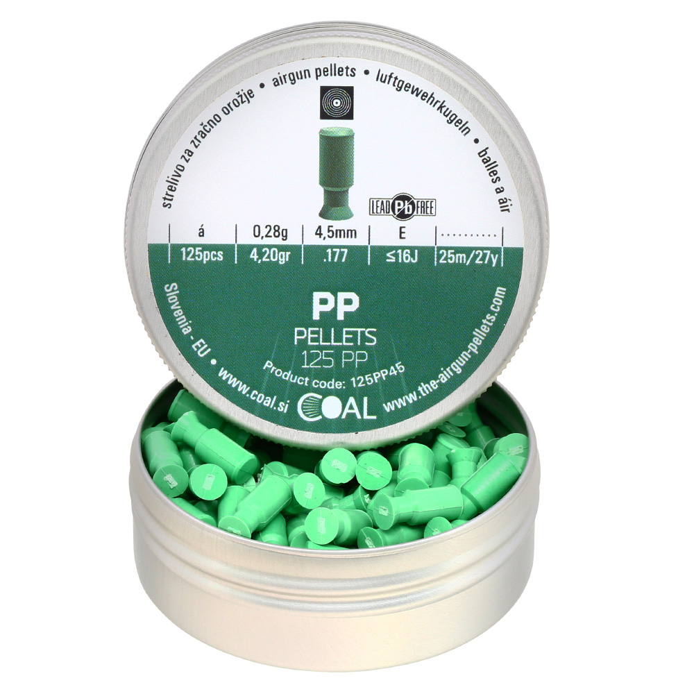 Coal Flachkopf-Diabolos Green Match PP Kal. 4,5mm 125er Dose