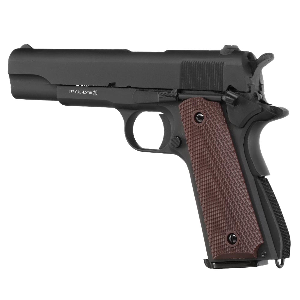 KLI M1911-A1 CO2 Luftpistole Kal. 4,5 mm BB Blowback Vollmetall schwarz Bild 2