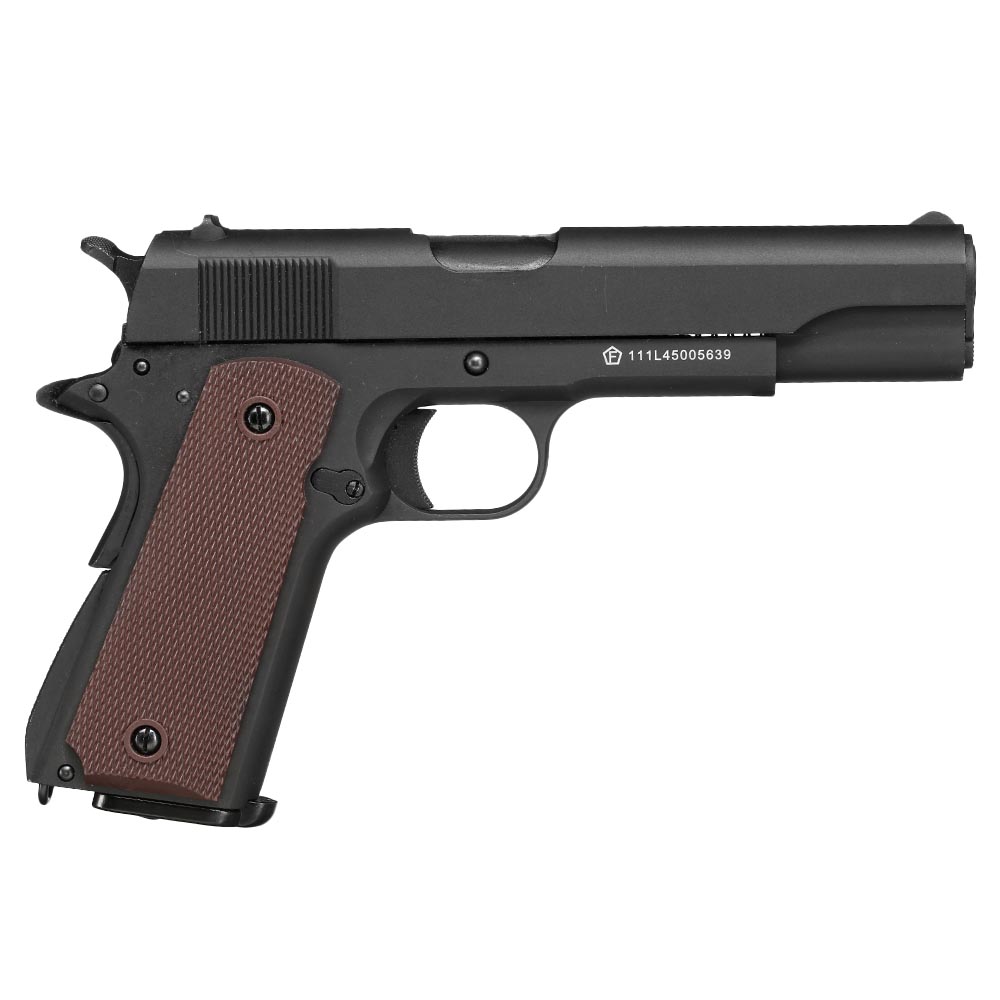 KLI M1911-A1 CO2-Luftpistole Kal. 4,5 mm Stahl-BB Vollmetall Blowback schwarz Bild 3