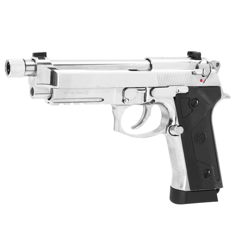 KLI M92A3 CO2 Luftpistole Kal. 4,5 mm BB Vollmetall Blowback Chrome-Finish Bild 1