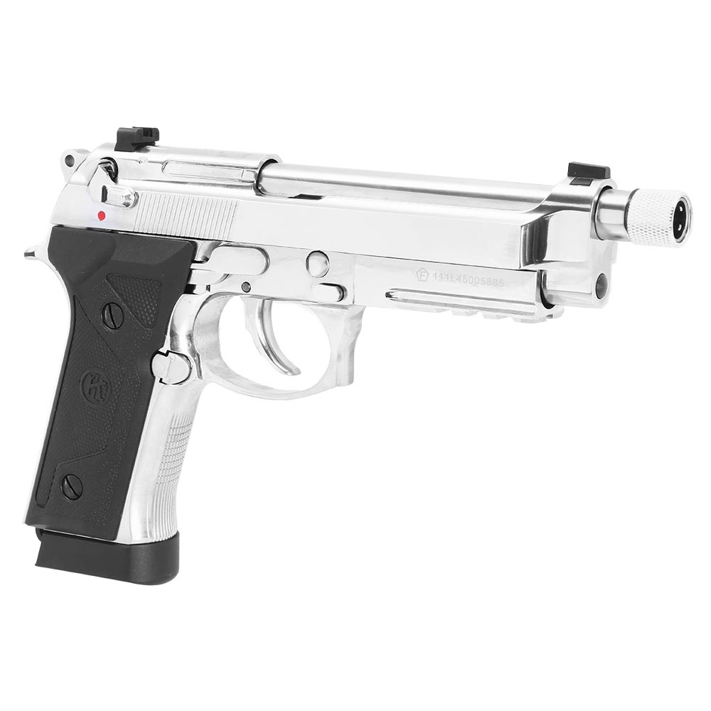 KLI M92A3 CO2 Luftpistole Kal. 4,5 mm BB Vollmetall Blowback Chrome-Finish Bild 6