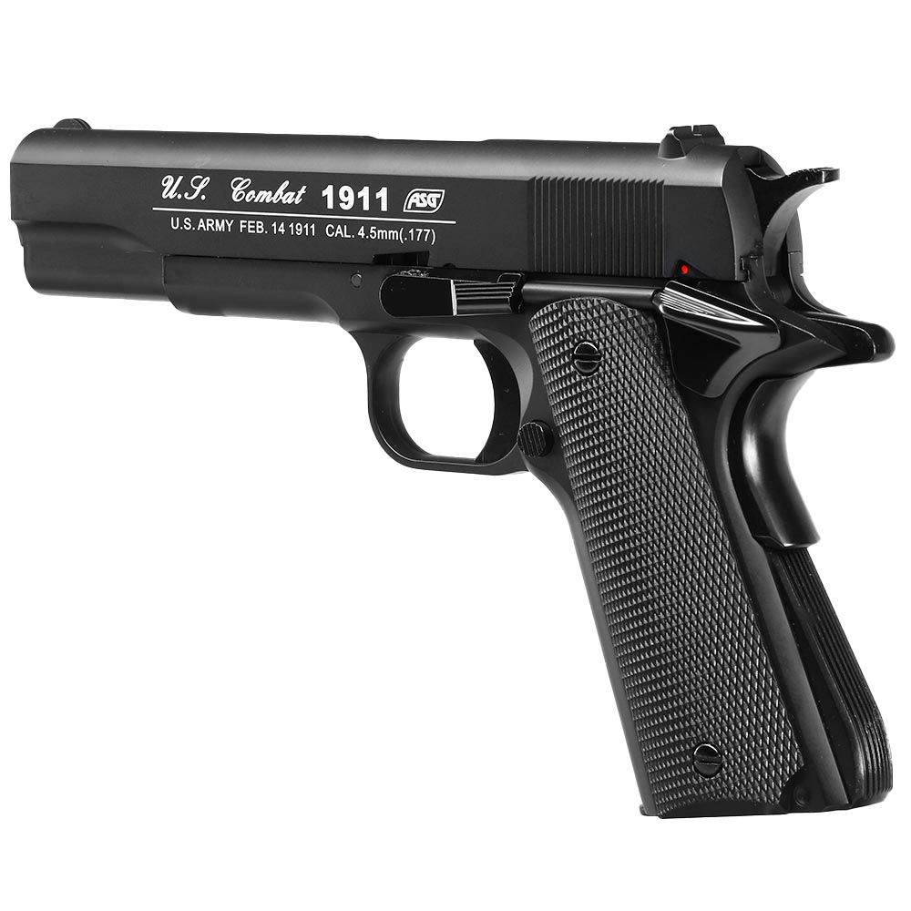 ASG M1911 US-C CO2-Luftpistole Kal. 4,5mm Stahl-BB Blowback Vollmetall schwarz Bild 2