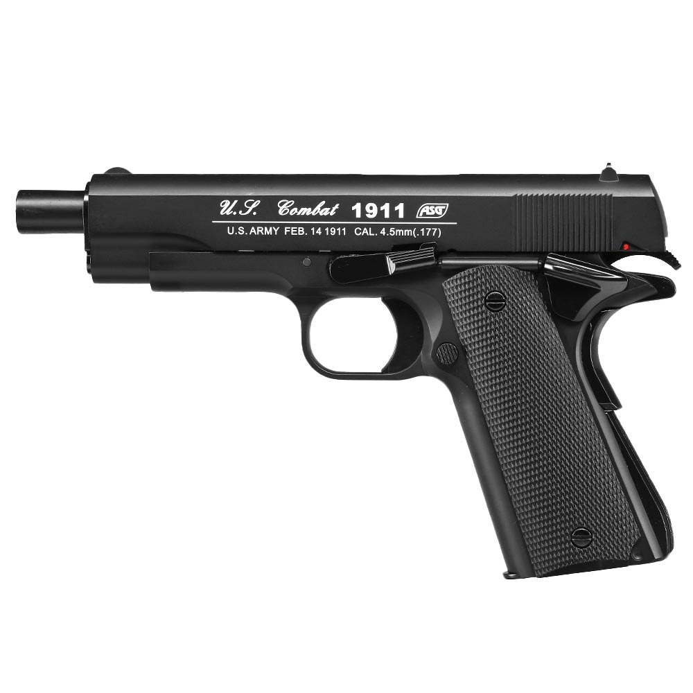 ASG M1911 US-C CO2-Luftpistole Kal. 4,5mm Stahl-BB Blowback Vollmetall schwarz Bild 5