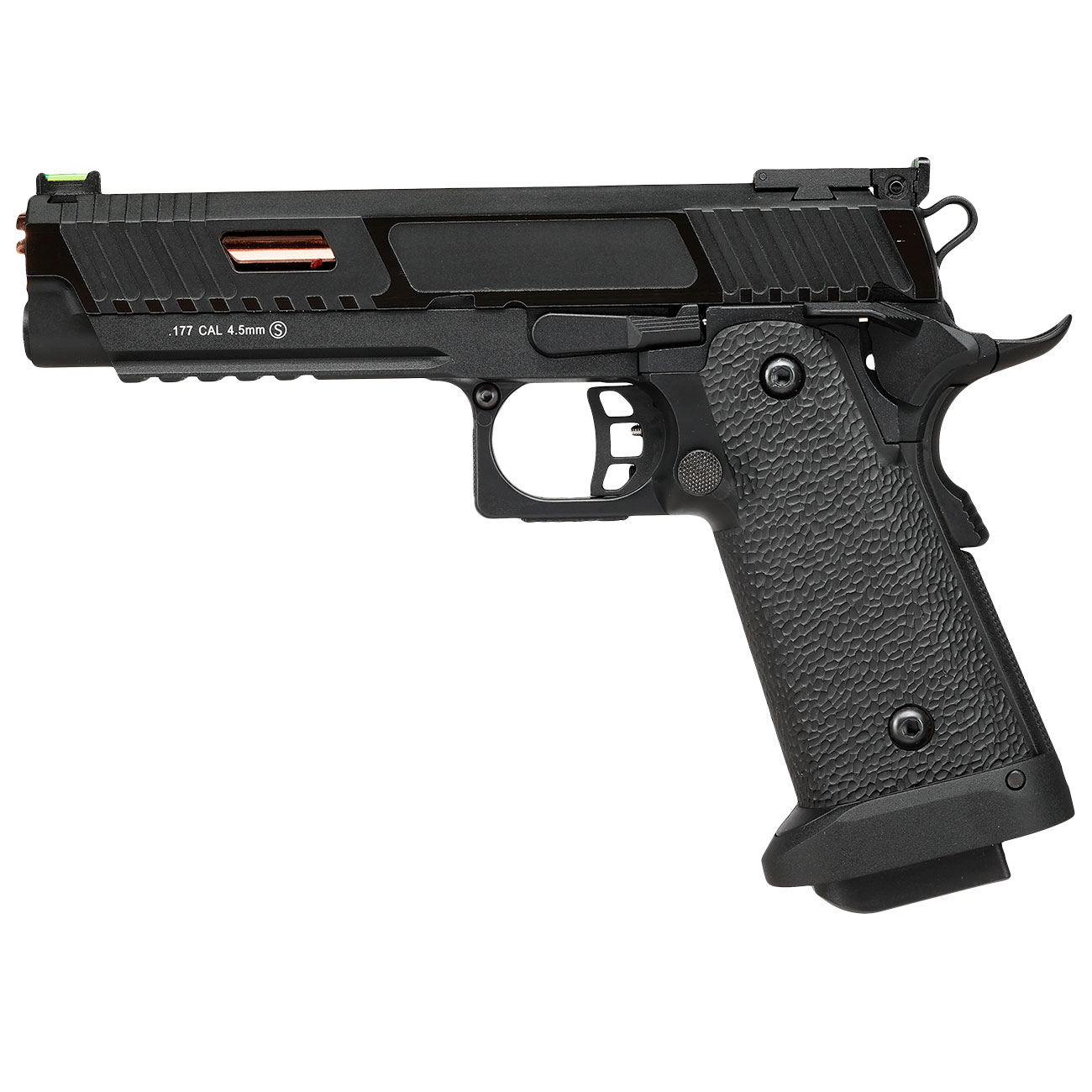 KLI Hi-Capa 5.1 Baba Yaga Beta CO2 Luftpistole Kal. 4,5 mm BB Vollmetall Blowback schwarz