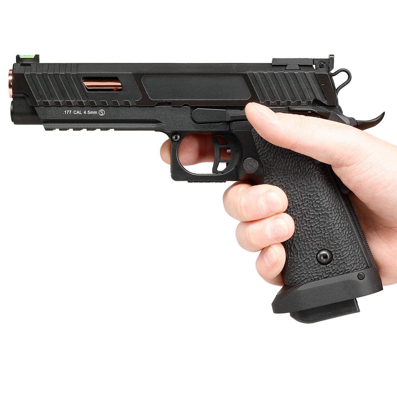 KLI Hi-Capa 5.1 Baba Yaga Beta CO2 Luftpistole Kal. 4,5 mm BB Vollmetall Blowback schwarz Bild 5