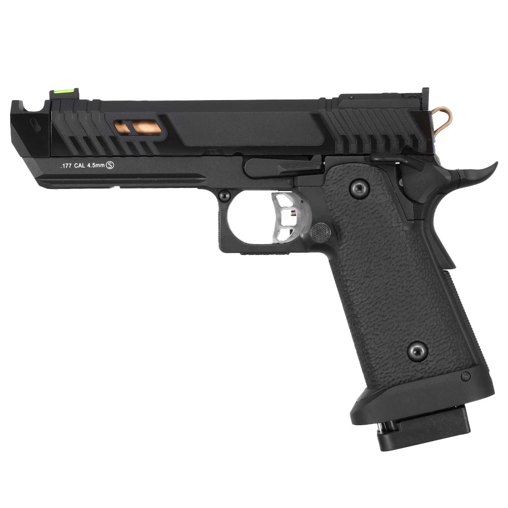 KLI Hi-Capa 4.3 Night Viper CO2 Luftpistole Kal. 4,5 mm BB Blowback Vollmetall schwarz