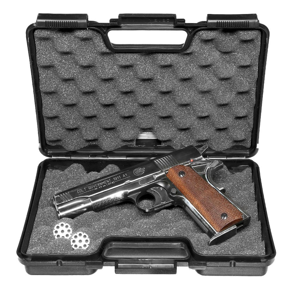 Colt Government 1911 A1 CO2 Luftpistole 4,5 mm Diabolo Antik Finish mit Walnussholz Griffschalen Bild 4